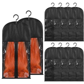 10Pcs Hair Extension Holder Wig Storage for Multiple Wigs, Wig Bags Wig Hanger, Dust-proof Wig Bags Storage with Hanger, Hair Extensions, Wigs & Accessories