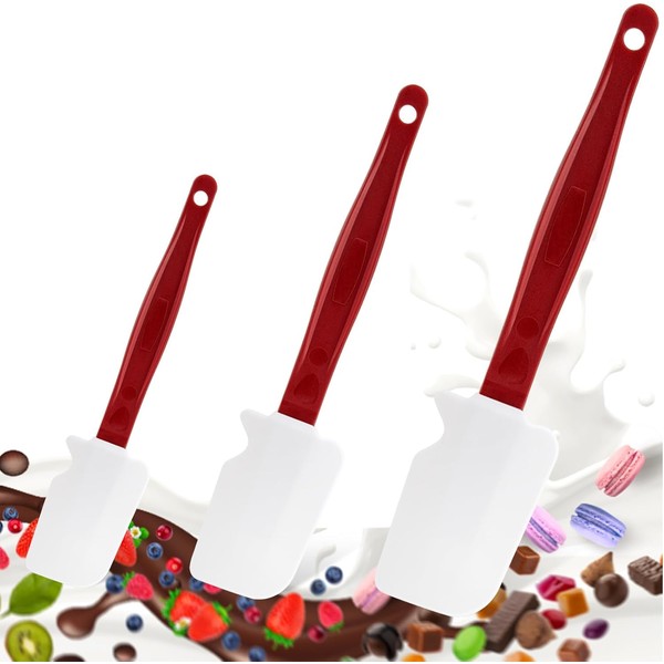 Silicone Rubber Spatula Set 3, High Heat Resistant Silicone Scraper