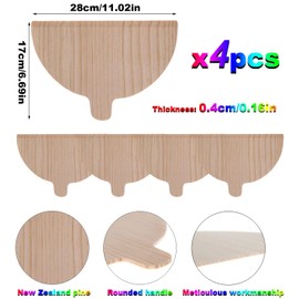 HJYDGJ Pizza Peel 4 Pieces Pizza Shovel 280 x 170 x 4 mm Shovel Pizza Shovel Pizza Peel Wooden Pizza Shovel Small Bread Shovel Bread Shovel Pizza Shovel for Baking Homemade Pizza Bread