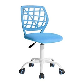 Furniturer INC Office Chair Mesh Seat with PP Back,The Computer Desk Chair 360 Degree Swivel,Without Arms Best for Children Blue