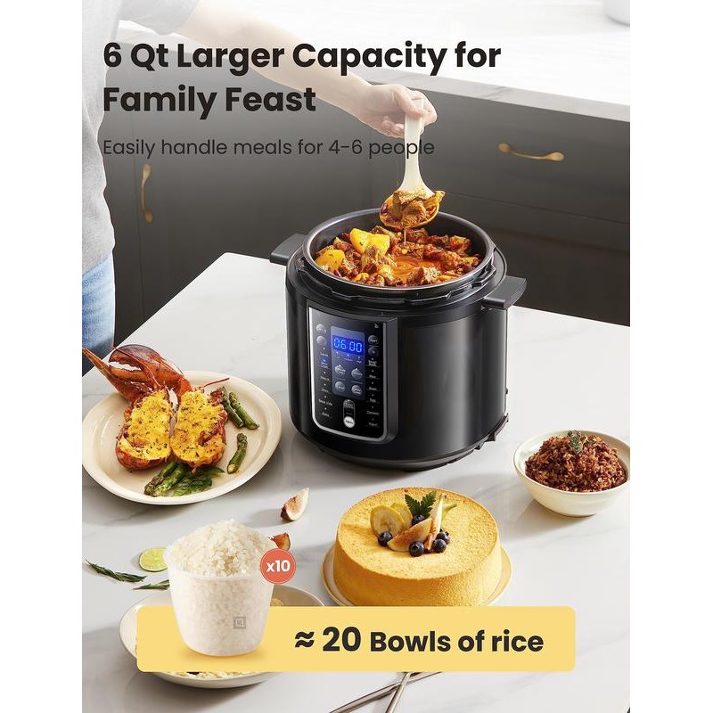 COMFEE’ 9-in-1 Electric Pressure Cooker Olla de Presion 6QT Slow