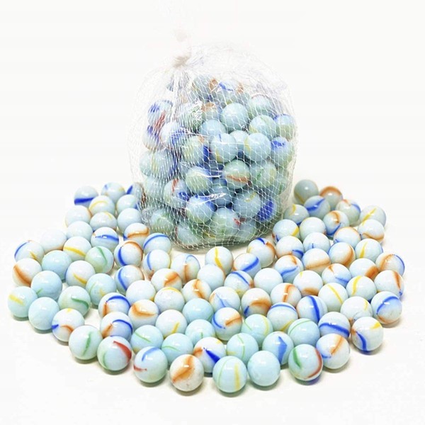 300 Count Bulk Beautiful Premium Player Glass Marble, 5/8" in Bulk, Shooters Sling Shot Ammo for Children (3 Bags)