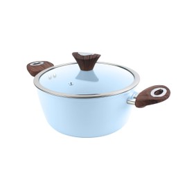 Phantom Chef 4.4 QT Casserole | Stockpot | Aluminum Body Non-Stick Ceramic Coating | With Soft Touch Stay Cool Handle | Dishwasher Safe | Non-Toxic PFOA & PTFE Free Pan | Color Light Blue