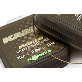 Korda Kamo Coated Hooklink 15lb 6.8kg - 20m Vorfachschnur, Vorfachmaterial, Karpfenvorfach, Karpfenschnur