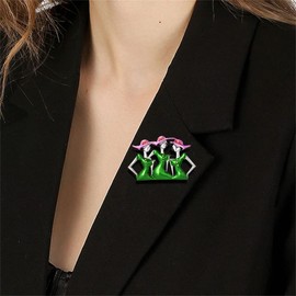 Fashion Sisters Ladies Brooch Pin for Women Girls My Best Friends Cute Enameled Rhinestone Green Pink Hat Brooches Lapel Pins Breastpin Sorority Sisterhood Dress Accessories Jewelry Dainty Gift