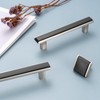 BEROSSA Black and Nickel Cabinet Pulls, Kitchen Cabinet Handles, 6-1/4