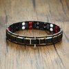 Rockyu Titanium Material, Men's Magnetic Bracelet, IP Gold Plating, Black