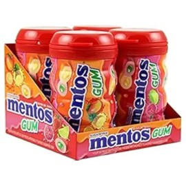 Mentos Sugar-Free Chewing Gum, Tropical, Red Fruit and Lime, 50 Piece/Bottle