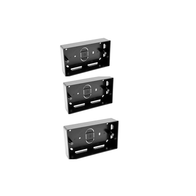 Surface Mounted Electrical pattress Box, Double Installation, Black 2 Gang