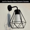HINZIC 4Pcs Black Light Socket Shade Rings 1-1/2 Metal Lamp