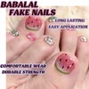 Toe Press on Nails Bling Shiny Fake Toe Nails Pink