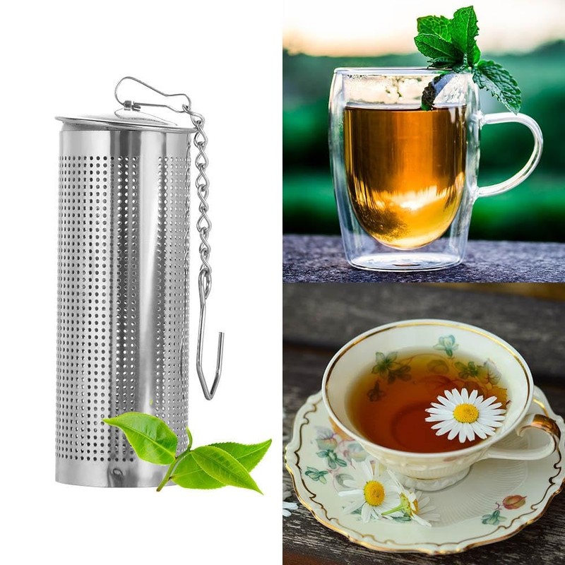 Pokinge 2 Pcs Large Tea Filters, Stainless Steel Tea Infuser