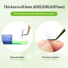 ALLOVE Colored Eyelash Extension Classic 0.05 CC Curl 11-17mm Mixed Tray Blue Individual Volume Color Lash Trays for Extensions Supplies Single