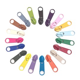 ECYC Ltd 50 Pieces #5 Zipper Sliders for Nylon Coil Zipper Repair, Metal Zipper Pull Replacement Slider Zipper Head for Sewing Tailor DIY Crafts Clothes Backpack Purses Bags Luggage, Mix Color