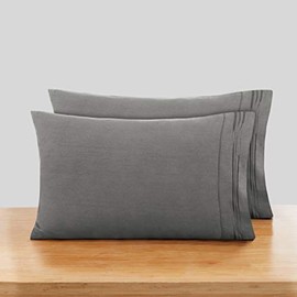 Nestl Pillow Cases Set of 2 – Soft Pillow Cover – Lightweight Pillowcases Queen Size Set of 2 – Microfiber Pillow Case 20x30 Inches, Envelope Closure - Grey Pillowcase