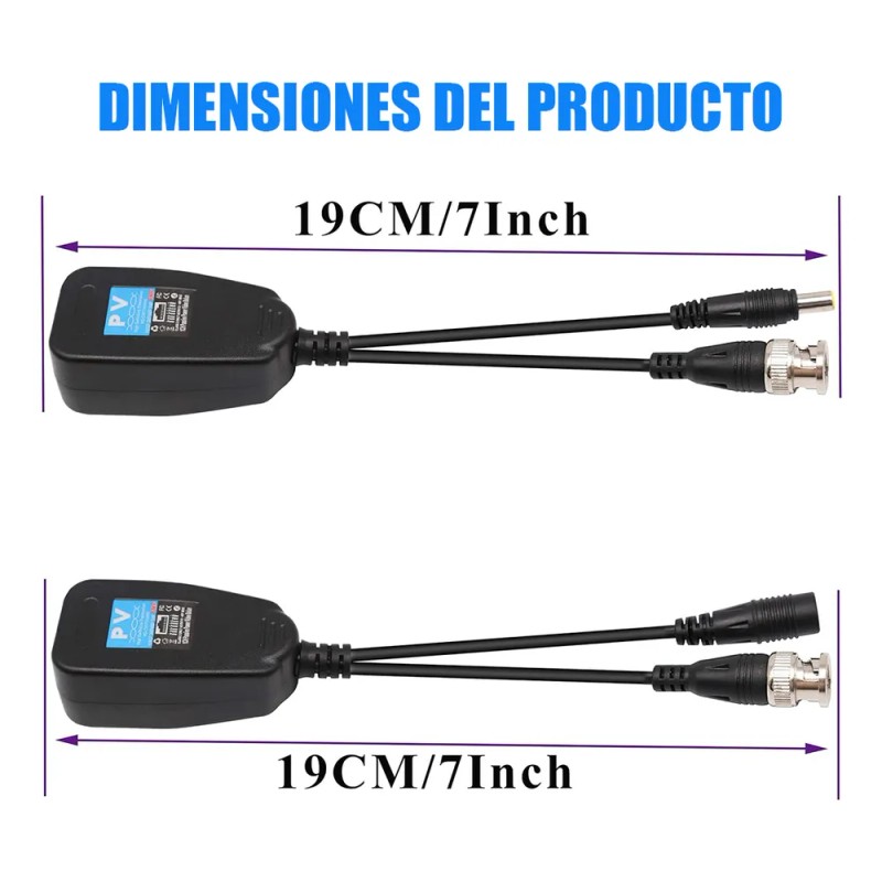 4 Pares De Conectores Bnc A Puertos De Cable De