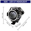 2 x Motorcycle Headlight with Angel Eyes Lights U7 DRL