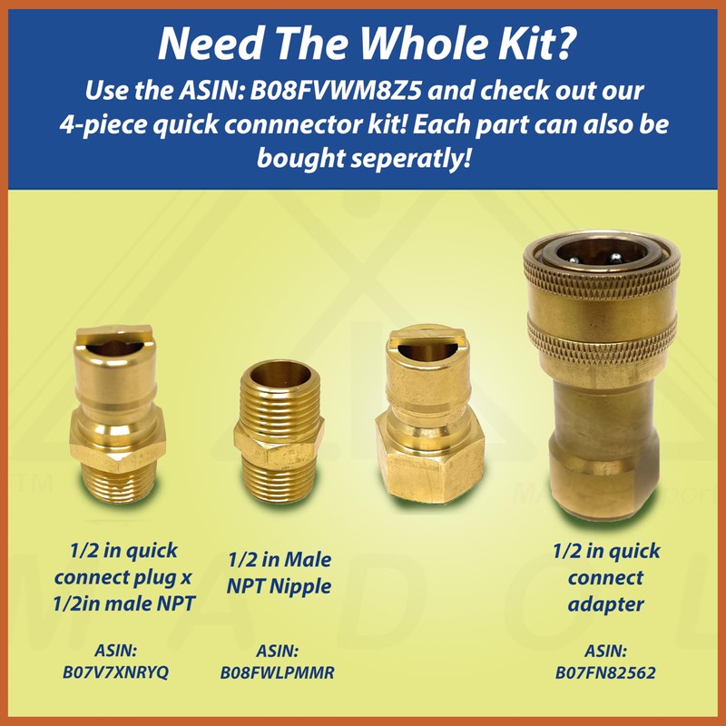 Female NPT Quick Connect Hose Connector Plug, Quick Release Valve