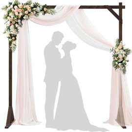 Xiomot 7.2FT Wooden Wedding Arch Square Wood Arches Arbor Backdrop Stand for Ceremony Indoor Outdoor Wedding Party Proposal Scene Garden Beach Forest Rustic Boho Decoration