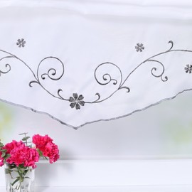 Joyswahl Lisa Transparent Roman Blind Voile with Drawstring Embroidery, Curtain