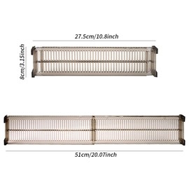 Plastic Drawer Dividers Set of 2 Adjustable Transparent Drawer Dividers for Storage, Organisation, Utensils, Kitchen, Chest of Drawers, Desk, Bathroom Drawers, Dividers for Dining