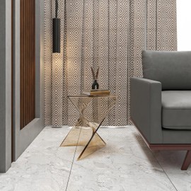 LeisureMod 15.75" Stackable Side Table Weather Resistant Versatile Plastic Triangular Accent End Table for Living Room, Backyard, or Lawn Randolph Series in Transparent Amber