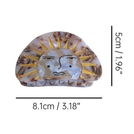 Novelty Sun Face Hair Clip,Acetate Claw Clip for Women,Women Hair Accessories,Totoriseshell