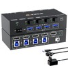 KCEVE KVM Switch 4 Computers 1 Monitor HDMI 8K@60Hz / 4K@120Hz, USB 3.0 HDMI 2.1 KVM Switch 4 Port for 4 PC Share 1 Monitor and 4 USB3.0 Devices, EDID Emulator, with Wired Remote