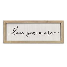 SRSZHIYUE I Love You More Sign Wall Decor 16"X6" Vintage Framed Wood Above Over Bed for Master Bedroom Minimalist Wall Art Hanging (Wood)