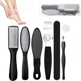 Set Pedicura Lima para pies de acero inoxidable, Raspador de callos, Cortauñas, Herramientas profesionales para eliminar piel muerta, Cuidado de pies para hombres y mujeres