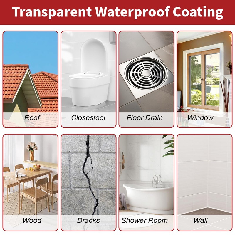 Transparent Waterproof Coating, Invisible Waterproof Agent, Suitable for Waterproofing and