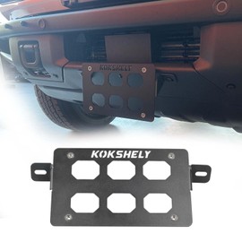 Metal License Plate Compatible with 2021-2025 Ford Bronco | OEM Steel Front Bumper | Easy Installation | No Drilling Required| Keeps Grille Open