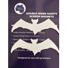 DCentral® Two Bats Flexible Vinyl Safety Screen Magnets: Double-Sided. White-Easier