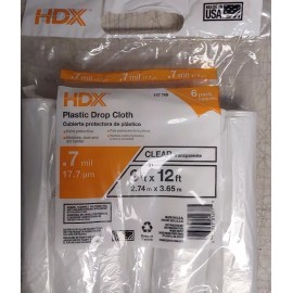 HDX NEW! HDX 9 ft. x 12 ft. Clear Plastic Drop Cloths (6-Pack)