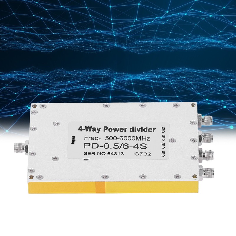 4 Way SMA Power Divider 500 To 6000MHz Small Insertion