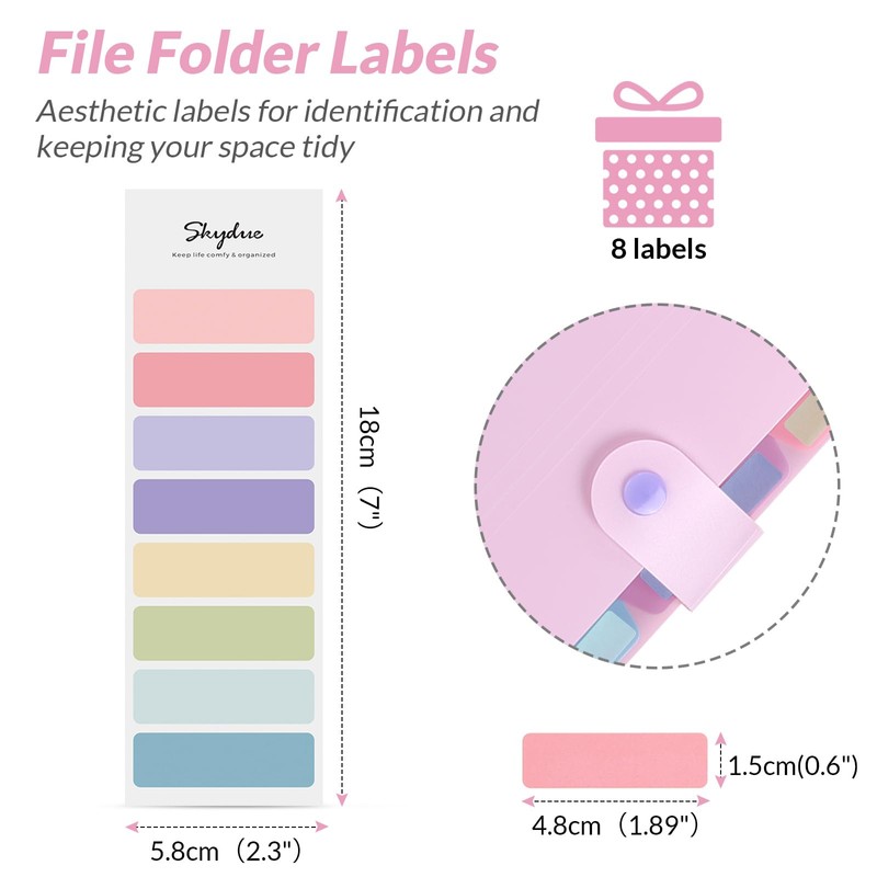 SKYDUE 5 Pockets Expanding File Folder, File Folders, Cute Accordion