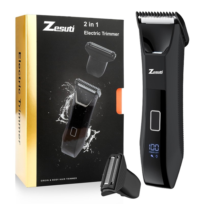 Zesuti 2-in-1 Manscape Trimmer for Men,Body & Groin Hair Trimmers