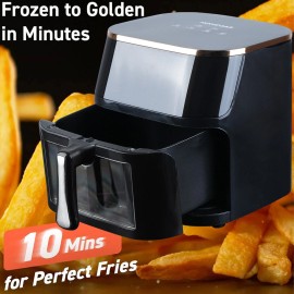 HOMEDAS Air Fryer 7.5QT 10-in-1 Oilless Digital LED Screen Presets, Easy-Clean