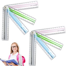Alinw 8 Pcs Flexible Foldable Ruler 30cm, Ruler 30cm Folding, Can Be Folded to 15cm, Suitable for School Students and Office Drawing and Measuring