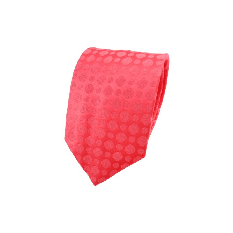 TigerTie Satin Silk Tie Red Rose Patterned - Tie Silk