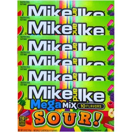 NEW Mike & Ike Mega Mix Sour Gluten Free/ Fat Free Candies Net Wt 5oz (6)