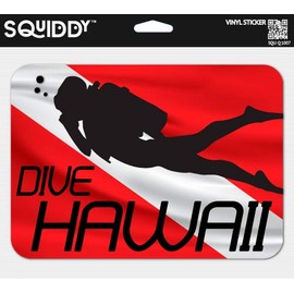 Squiddy Dive Hawaii - Vinyl Sticker for Car, Laptop, Notebook (5" Wide)