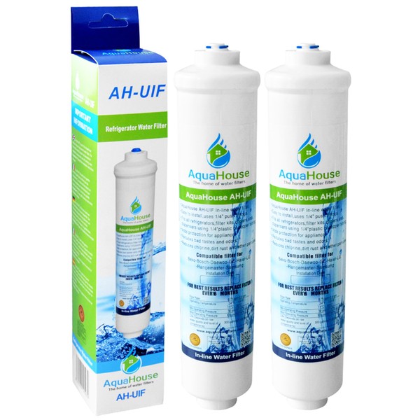 2X AquaHouse UIFH Compatible for Haier 0060823485A Kemflo Aicro Water Filter for Haier, CDA, Firstline, Frigistar refrigerators