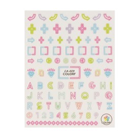 ALLYDREW 3 Sheets Burst of Neon Nail Art Neon Letters & Neon Shapes Nail Stickers