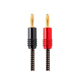 Monoprice Premium Braided Speaker Wire 14AWG - with Gold Plated Banana Plug Connectors - Affinity Series