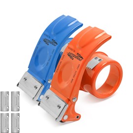 2-inch Wide Hand-held Packing Tape Cutter,Tape Dispenser Tool Suitable for Packaging, Transportation, Moving and Box Sealing Carton(Orange+Blue)
