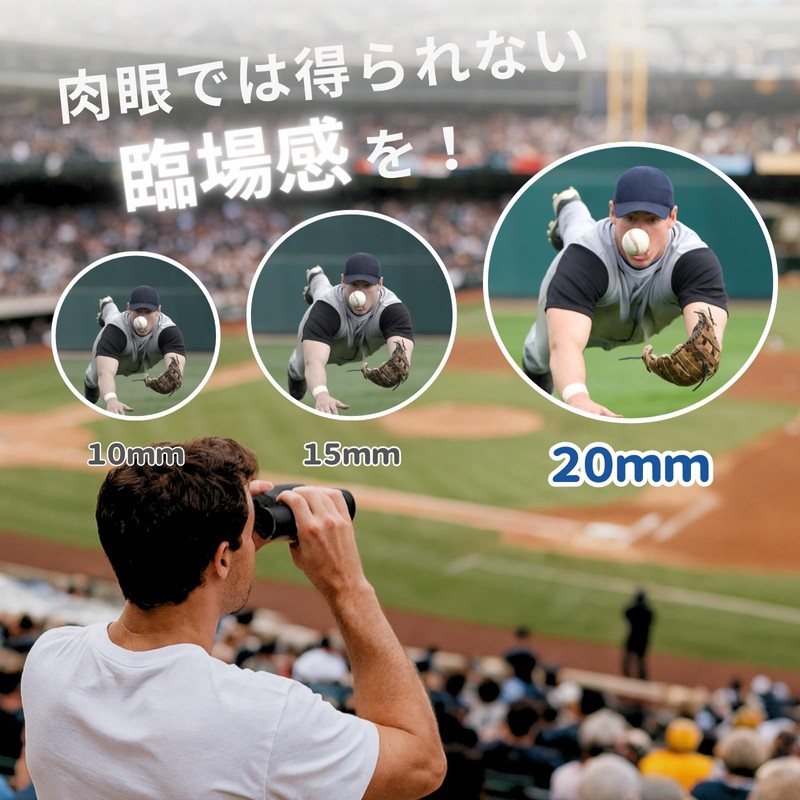 (10x High Magnification) Compact Binoculars, 0.8 inch (21 mm), Pocket