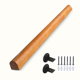 Wooden Handrails, 1-20ft Non-Slip Staircase Handrail, for Home Garden Corridor Lofts Kindergarten Guardrail Decking Railings, Wall Mounted Barrier-Free Staircase Grab Bar for Elderly (Size : 3ft)