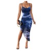 SOLY HUX Women's Tie Dye Cowl Neck Split Hem Bodycon