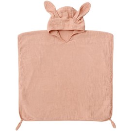 MARBEINE Baby Bathrobe, Hooded, Kids, Boys, Girls, Cotton, Bath Towel, Cloak, Bathtub Poncho, For Kids, pink2